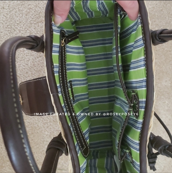 **SOLD** Chaps Straw Handbag EUC - Picture 5 of 11